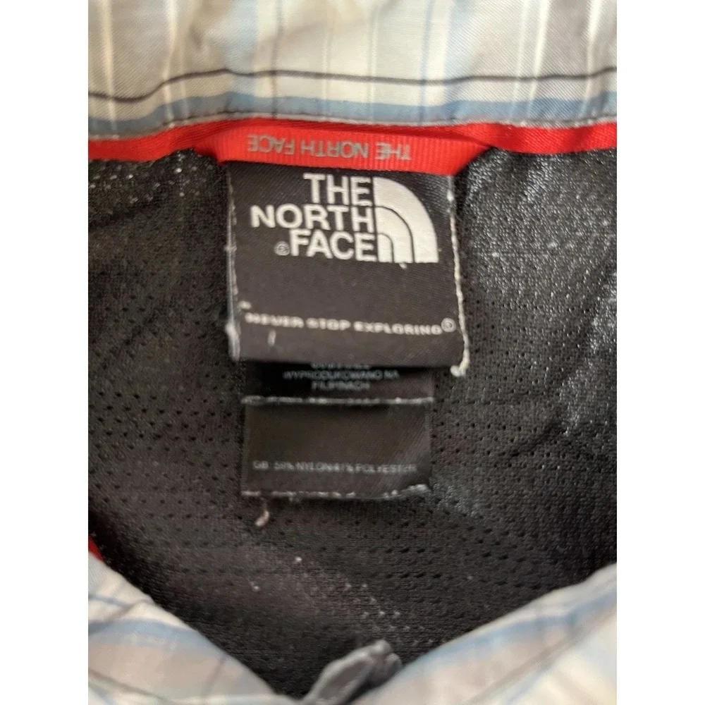The North Face Plaid Button Down Shirt Mens Medium Grey Blue‎ Hiking